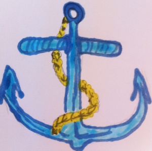 Anchor drawing and photo by Lauren Nixon