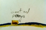 Student draw paper boat and pennies photo by Lauren Nixon