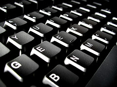 Image of a black computer keyboard  Creative Commons Attribution 2.5 License by Peter Shanks