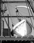 Black and white image of a lifeboat Creative Commons Attribution 2.5 License by Peter Shanks